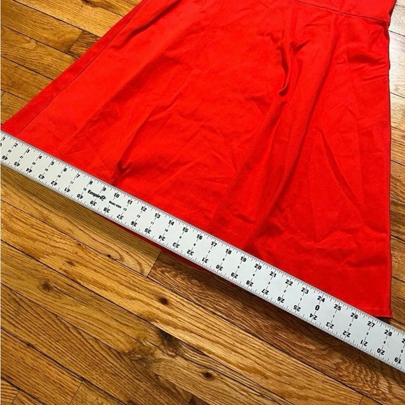 Draper James Vibrant Red Sleeveless Dress V-Neck 8 (Party, Occasion, Sleeveless) - Picture 7 of 10